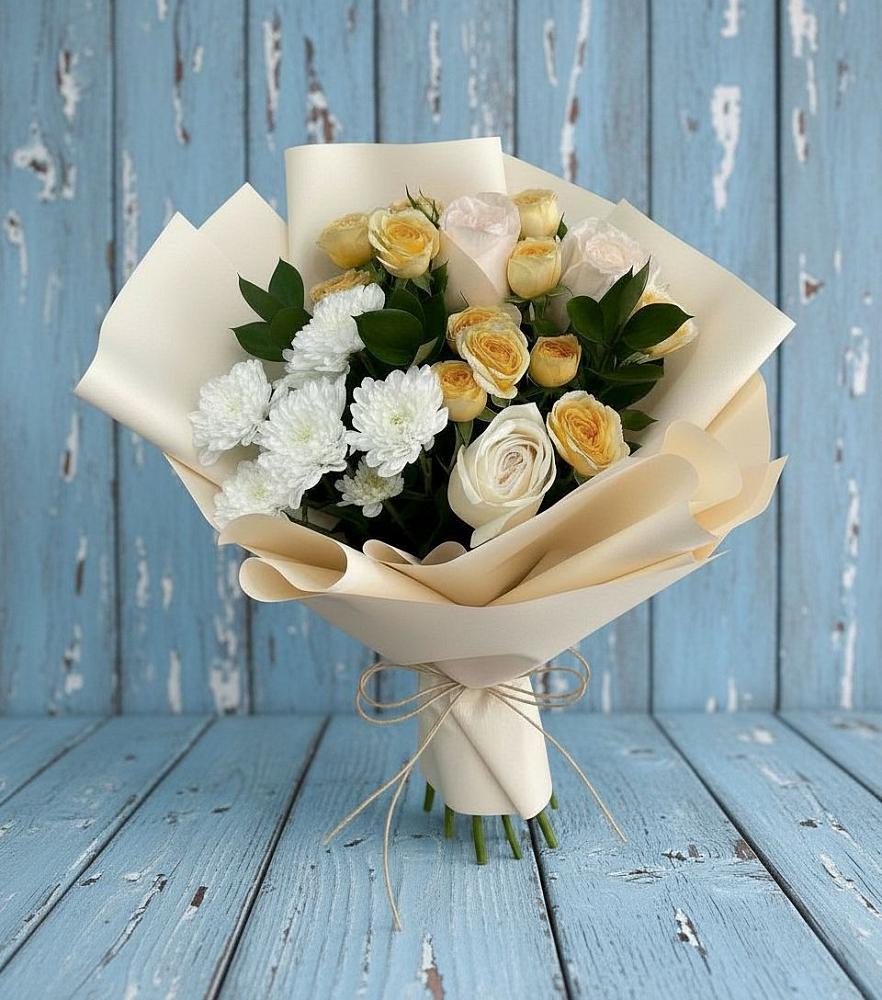 Букет цветов из: Розы и Хризантемы в Горном Ставропольского края