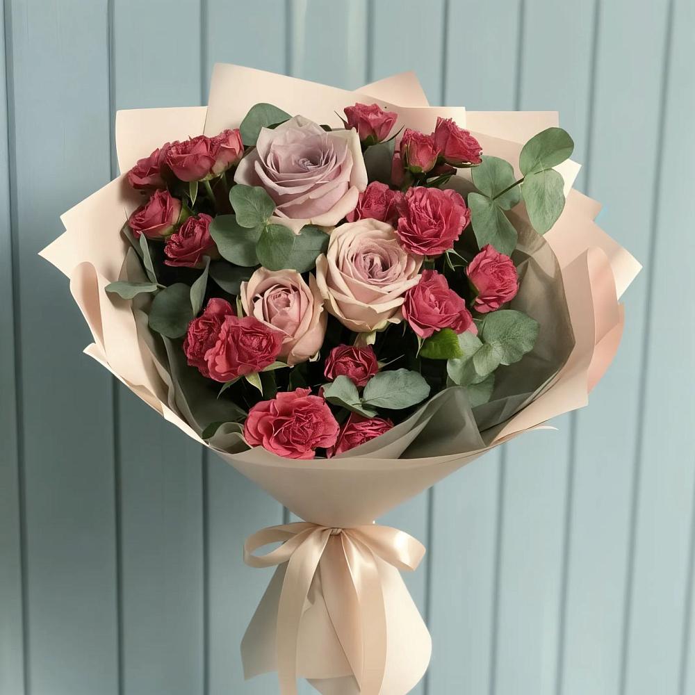 Букет цветов из: Гвоздики и Розы в Горном Ставропольского края