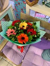 Букет цветов из:  Герберы, Хризантемы и Альстромерии #REPLACE_PRED# Горном Ставропольского края