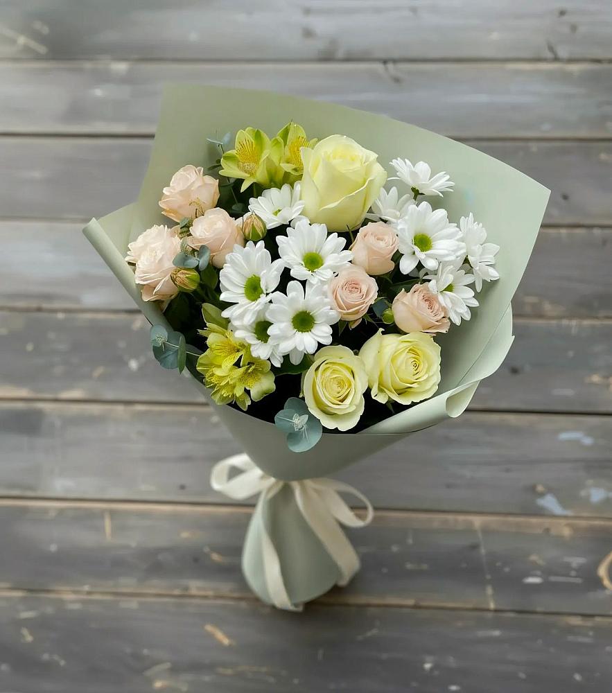 Букет цветов из: Альстромерии, Розы и Хризантемы в Горном Ставропольского края