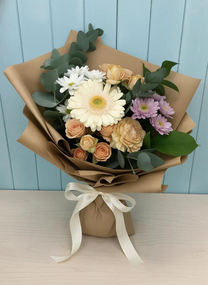 Букет цветов из: Герберы и Хризантемы в Горном Ставропольского края