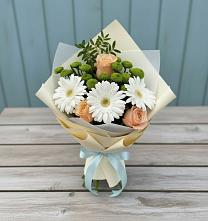 Букет цветов из:  Герберы, Розы и Хризантемы #REPLACE_PRED# Горном Ставропольского края