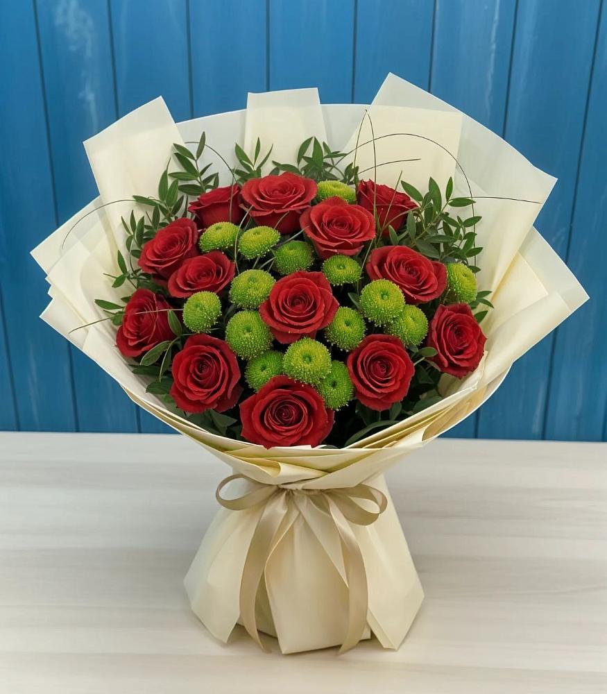 Букет цветов из: Розы и Хризантемы в Горном Ставропольского края