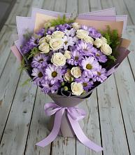 Букет цветов из:  Хризантемы и Розы в Горном Ставропольского края